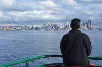 Chegando à Seattle de ferry, no estado de Washington, costa oeste dos Estados Unidos